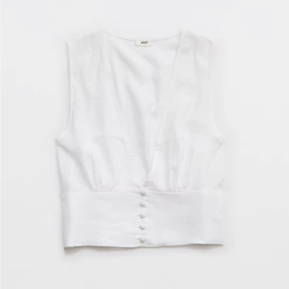 NWOT Linen Blend Vest